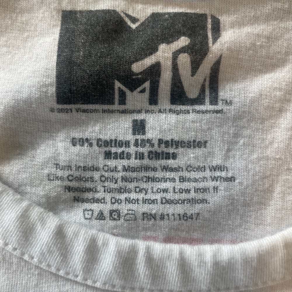 MTV Logo White Tee With Tie Front - Picture 2 of 5
